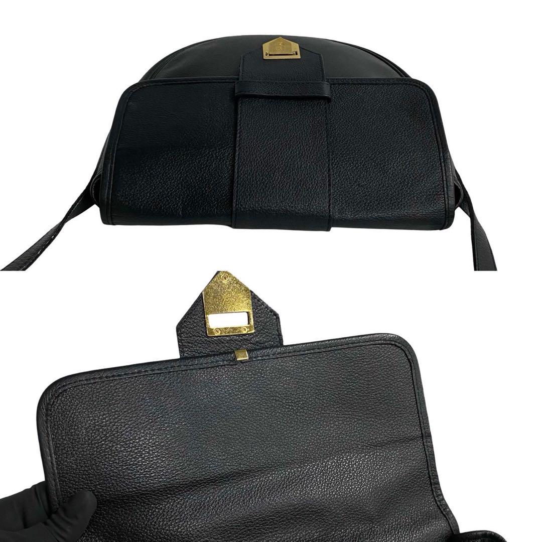 極 美品 イヴサンローラン YSL ロゴ レザー ショルダーバッグ