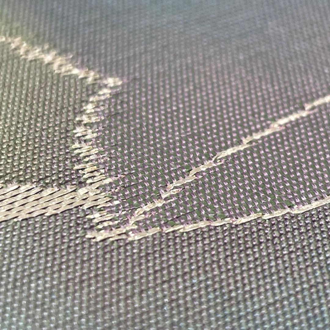 ［ 博多織 ］名古屋帯　正絹　緑系統　本場筑前博多織　本筑　植物　葉柄