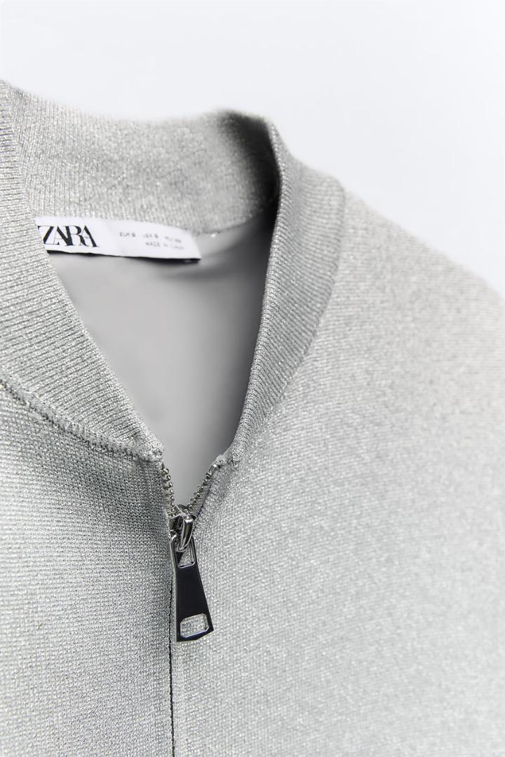 ZARA メタリックスレッド ロングニットカーディガン ZARA メタリックスレッド ロングニットカーディガン