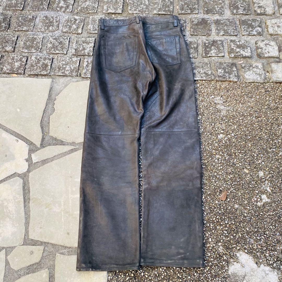 一点物　90年代ビンテージ INED イネド　カウレザー　パンツ