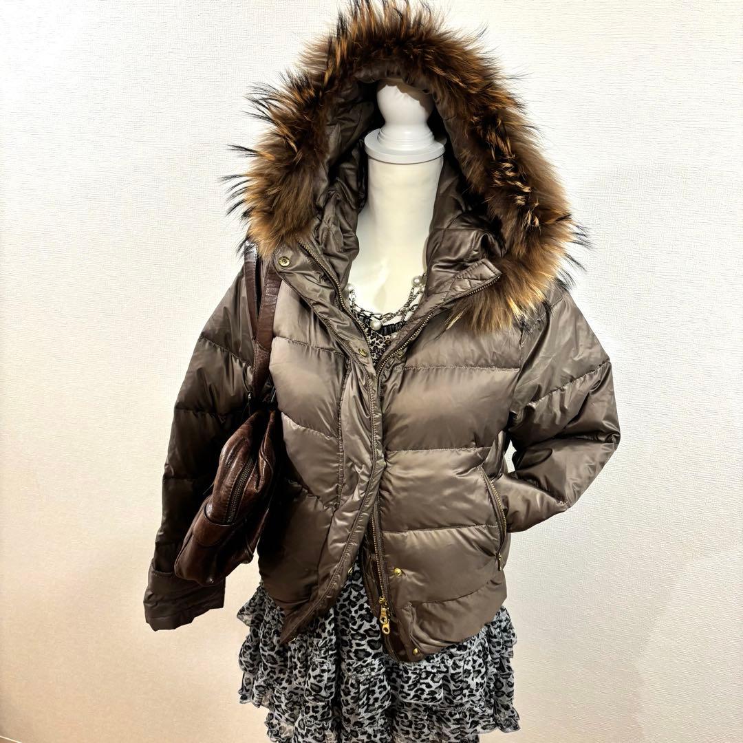 平成ギャル y2k ファーダウンジャケット 光沢 グランジ 平成女児 短丈M Archive