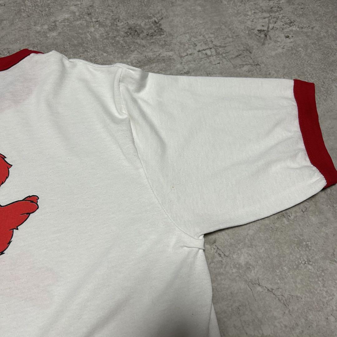 90s usa製 両面 エルモ セサミストリート リンガー Tシャツ L 90s usa製 両面 エルモ セサミストリート リンガー Tシャツ L
