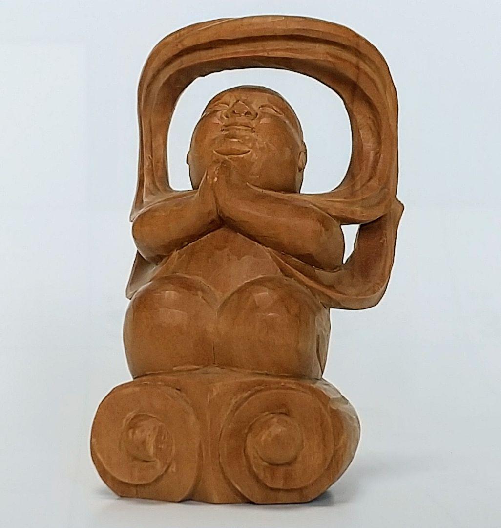 童子坐像 飛天 #567 ◆白檀 木彫 仏像 童子坐像 飛天 #567 ◇白檀 木彫 仏像