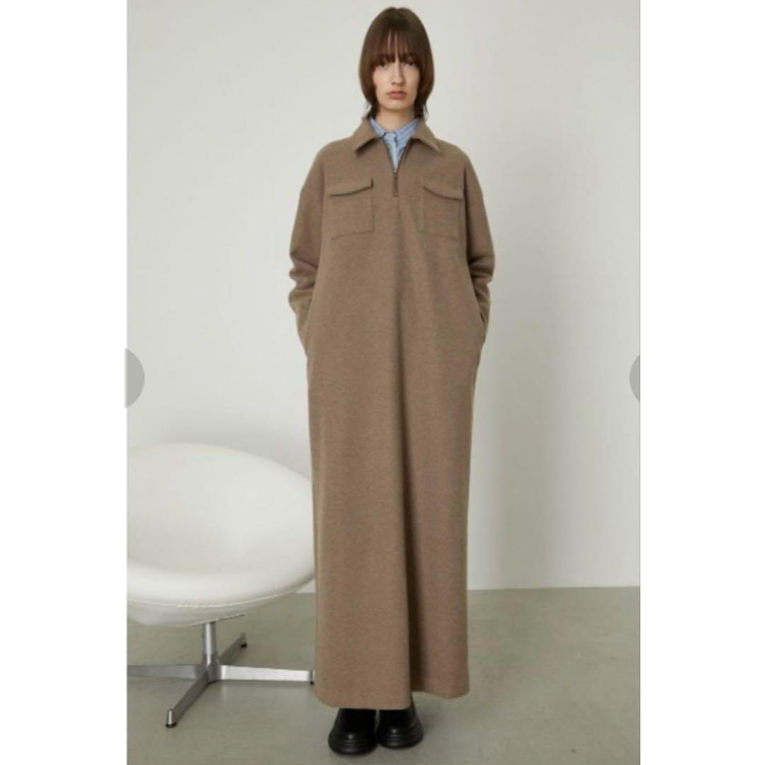 RIM.ARK リムアーク ウールライクマキシワンピース ロングワンピース 茶L・RIM.ARK