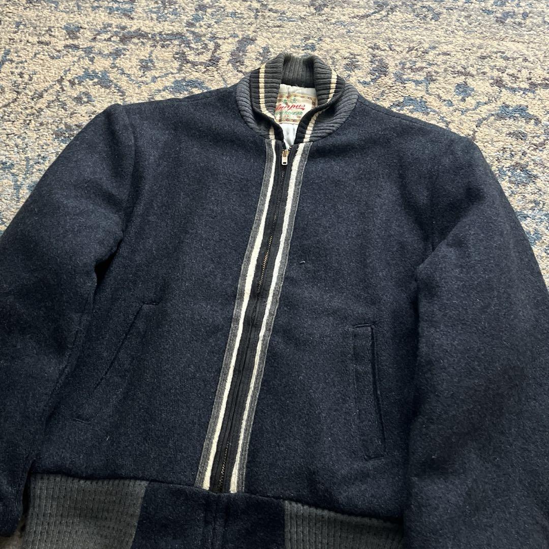 50s Campus ウール ブルゾン ブラック ファラオ 検 ギャバジン