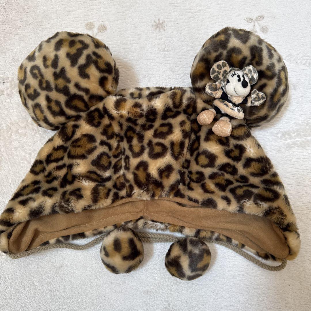 ディズニー ヒョウ柄 耳付き帽子 ファンキャップ