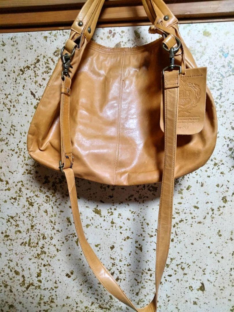 DAKOTAレザーショルダーバッグ ベージュ