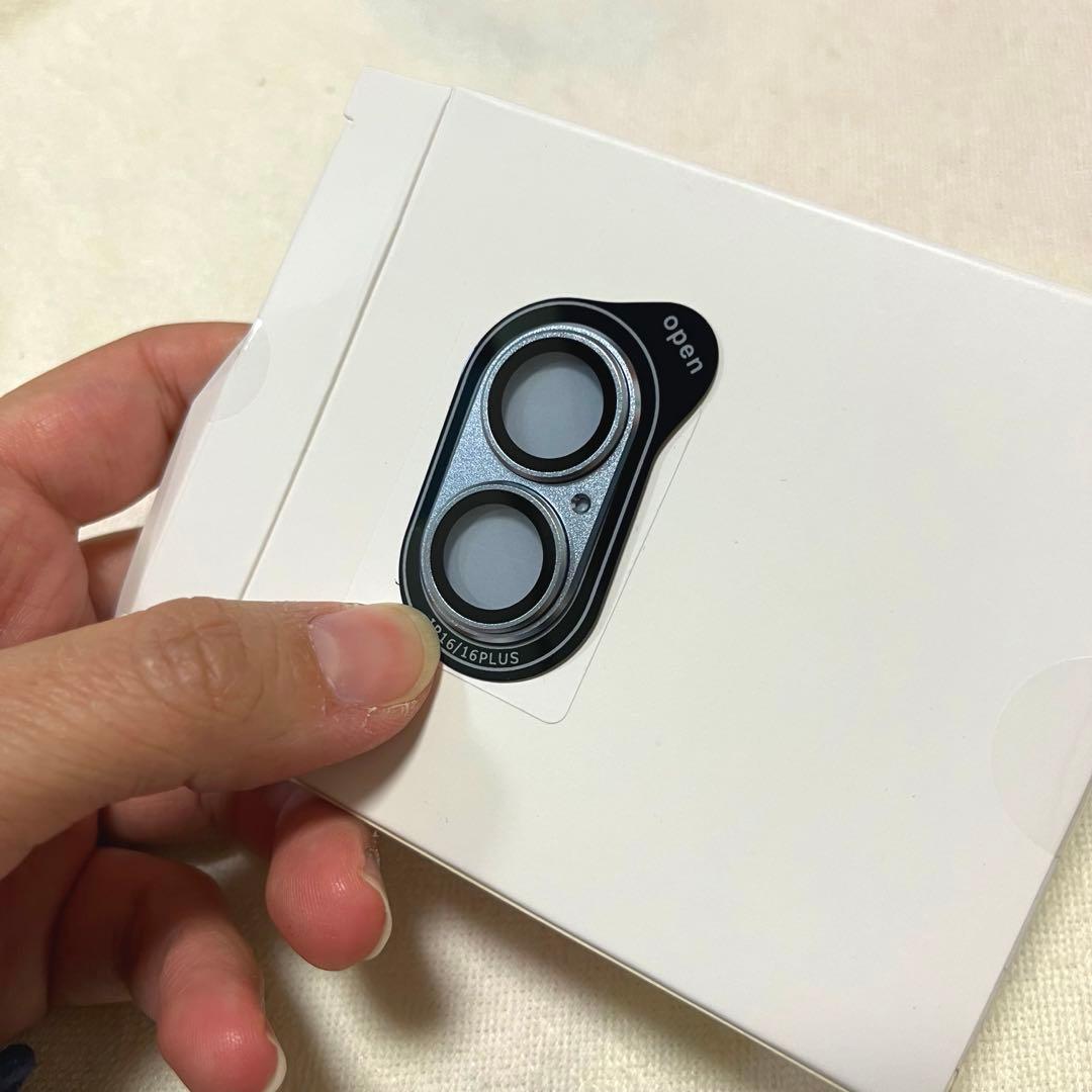 カメラレンズカバー iPhone 16 /16 Plus用 ライトブルー