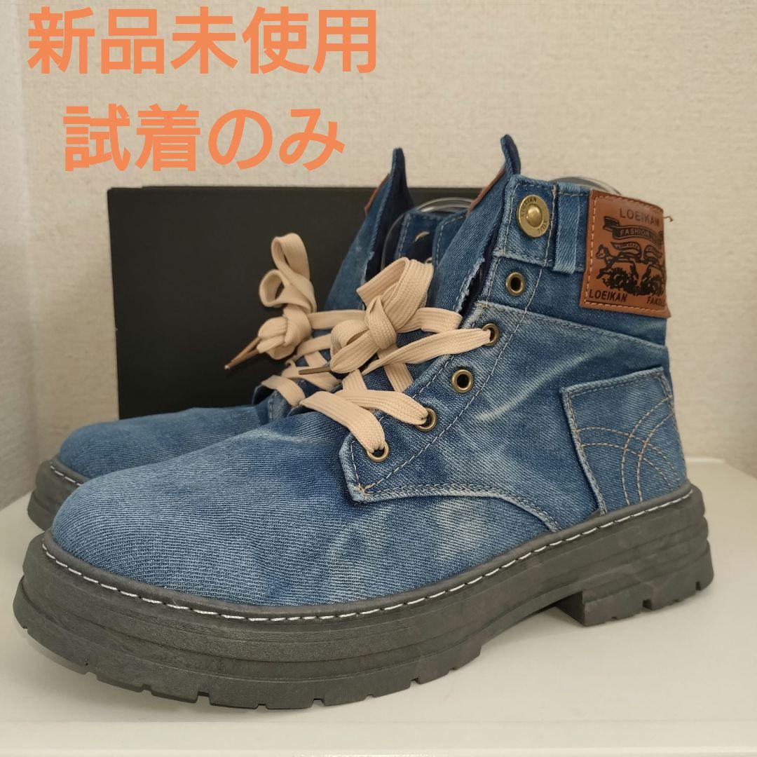 ハイカットスニーカー ショートブーツ デニム - メルカリ