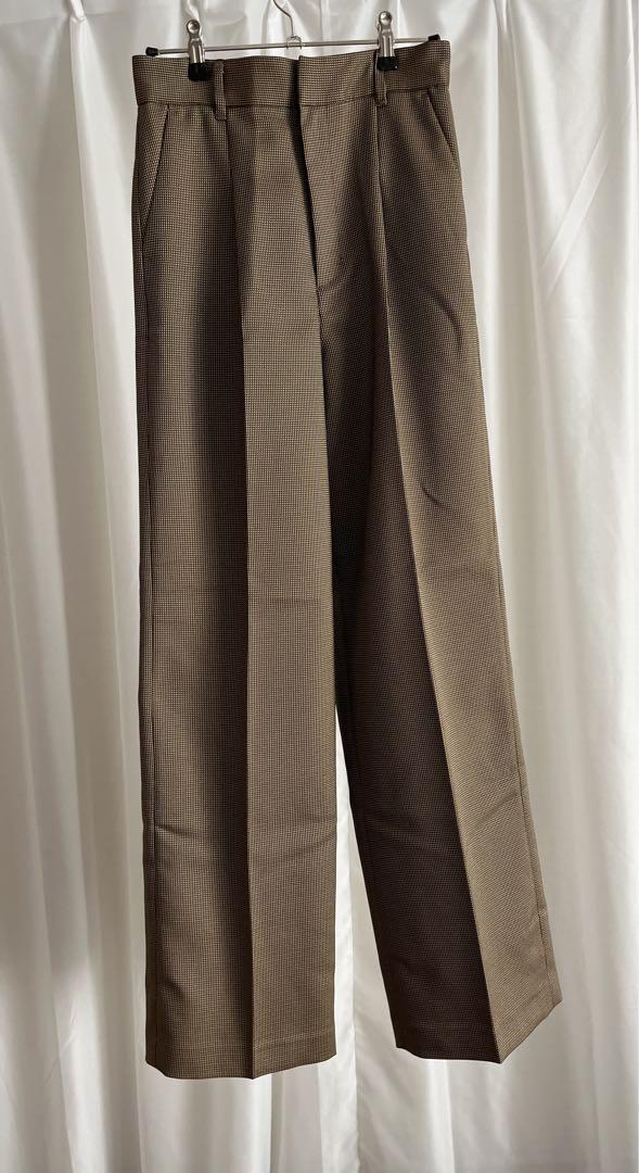 ENOF イナフ plaid pants ストレートパンツ ブラウン Lサイズ ENOF イナフ plaid pants ストレートパンツ ブラウン Lサイズ