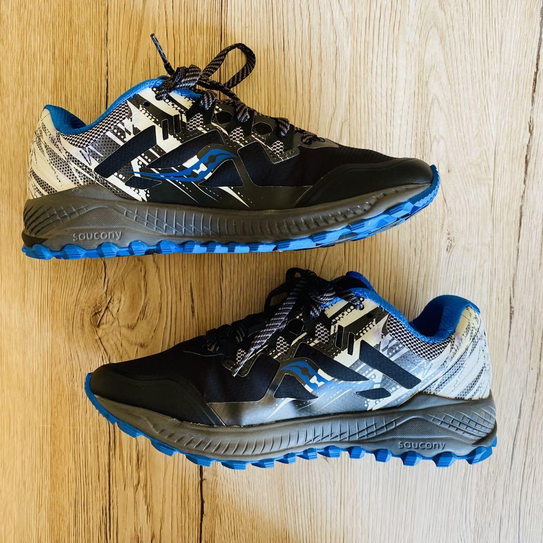 Saucony トレイルランニングシューズ ブラック/ブルー