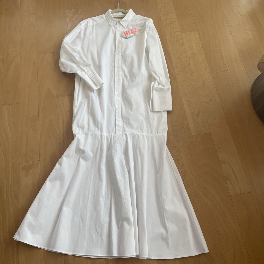 VERSEAU コットン　ロング白ワンピース