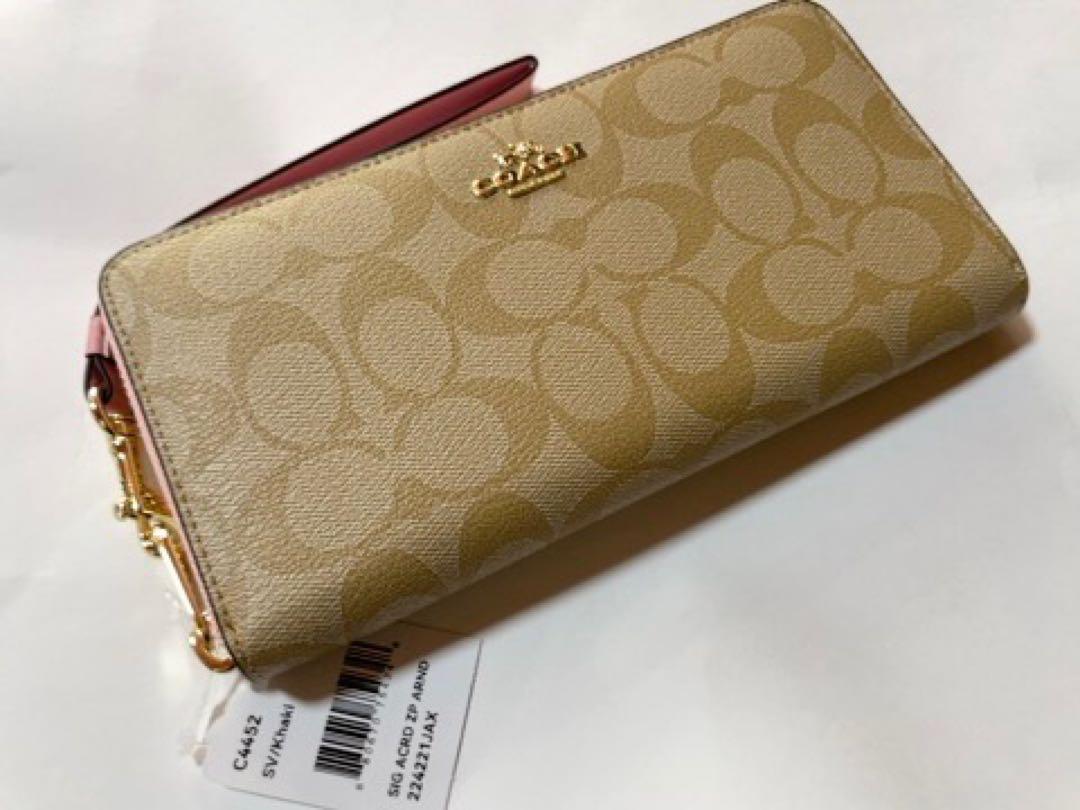COACH コーチ C4452 カーキ 長財布 - メルカリ