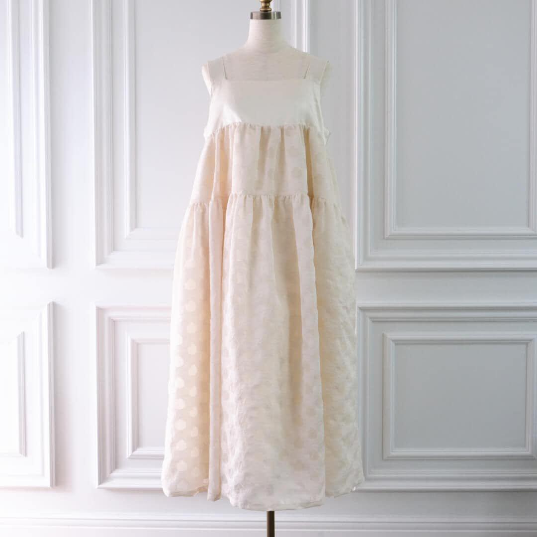 UNMINOU アンミヌ オパールフラワーワンピース アイボリー SIZE