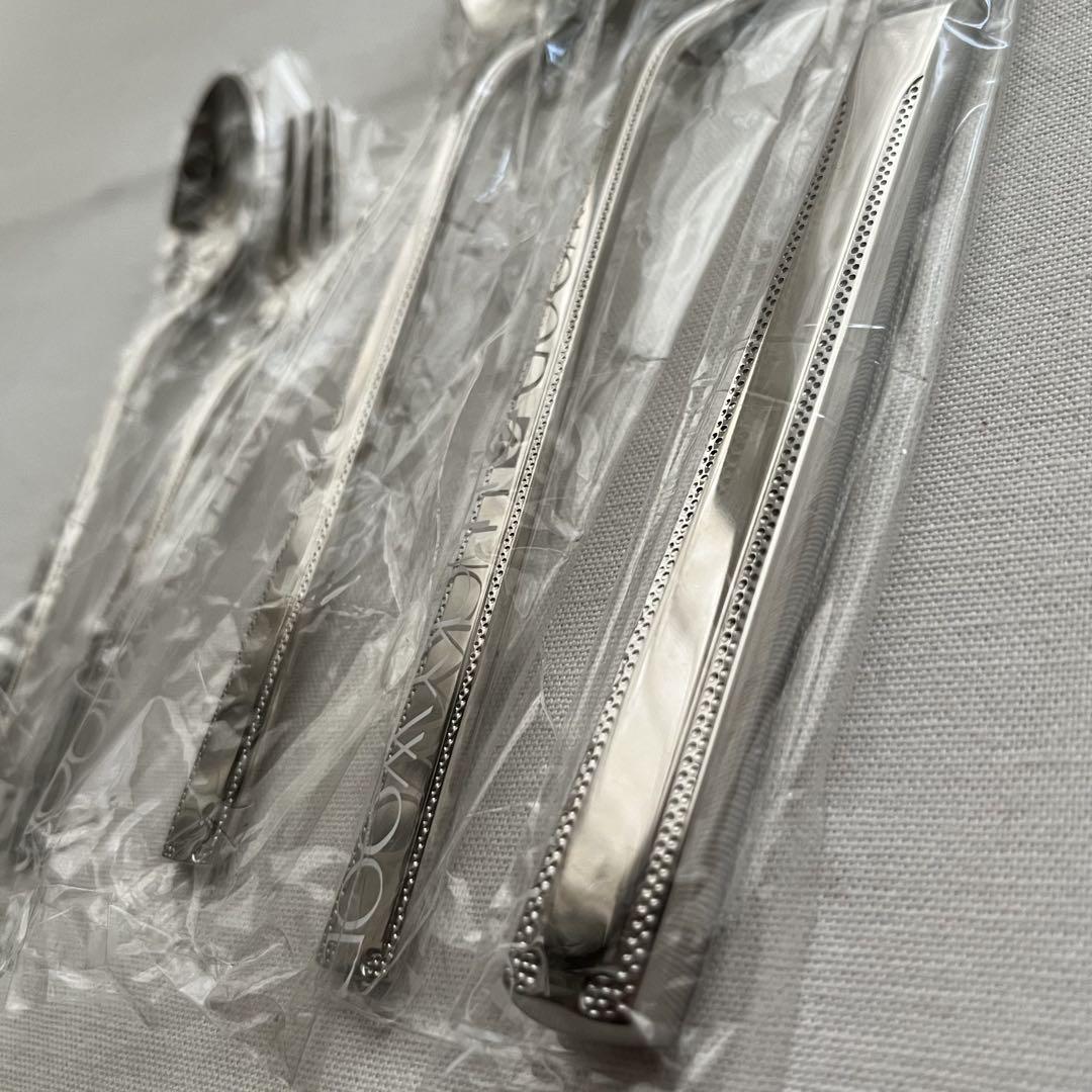 【希少品】ラッキーウッド 最高級18-12 ステンレス　カトラリー16本セット ラッキーウッド ロマンス 18-12ステンレス カトラリーセット