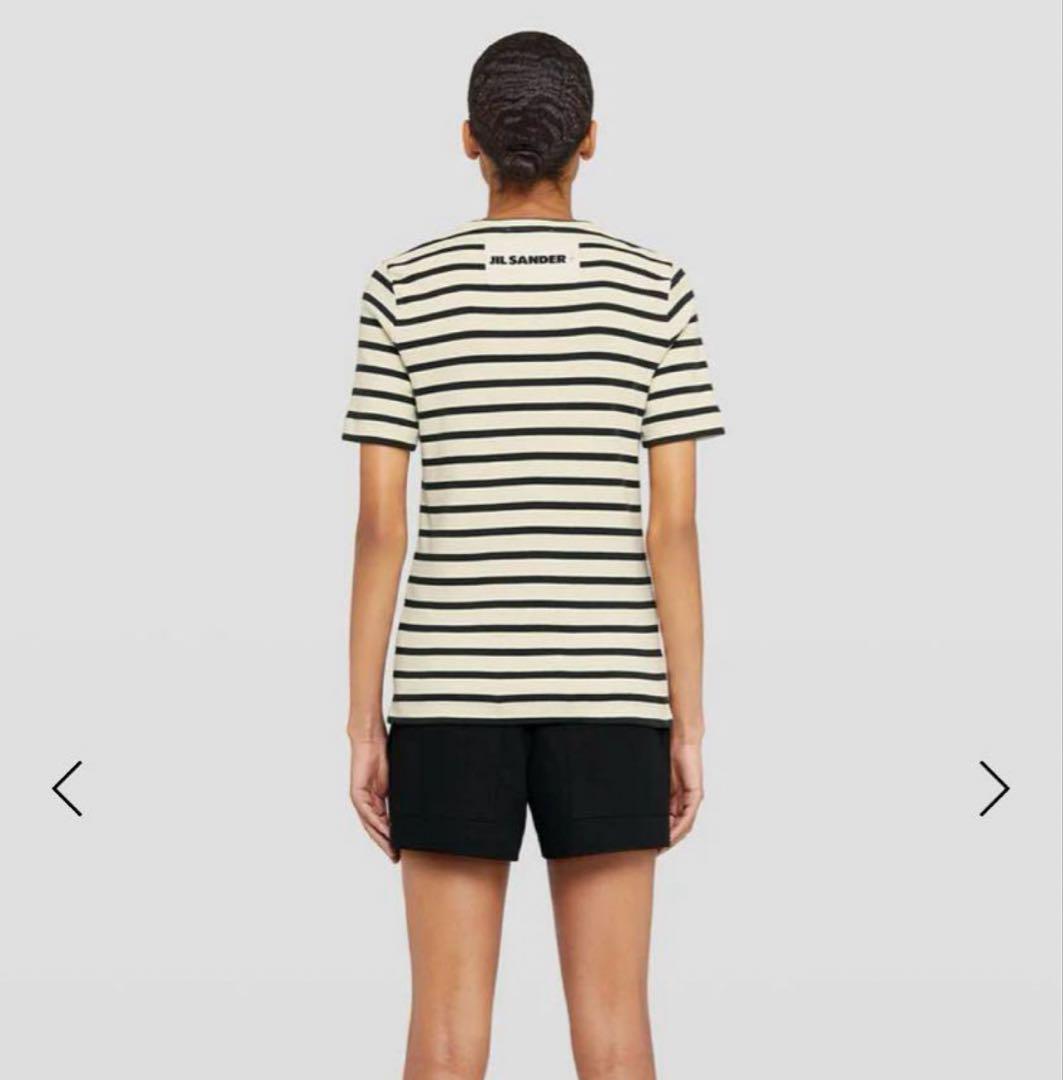 JIL SANDER+ ジルサンダー　プラス　ボーダー　Tシャツ ロゴ