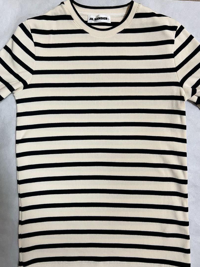 JIL SANDER+ ジルサンダー　プラス　ボーダー　Tシャツ ロゴ