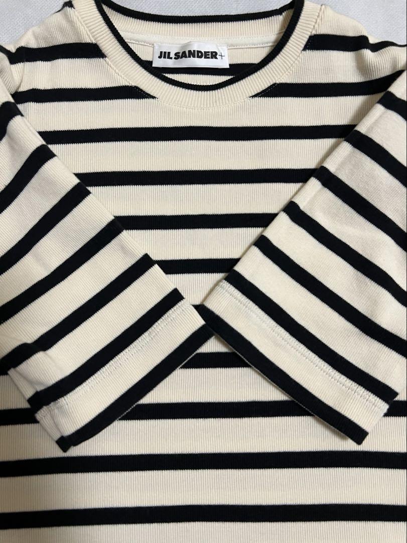 JIL SANDER+ ジルサンダー　プラス　ボーダー　Tシャツ ロゴ