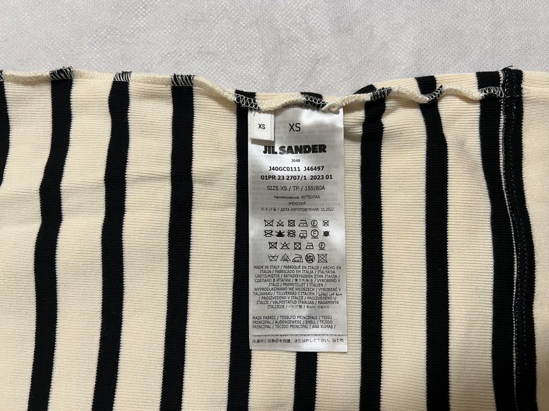 JIL SANDER+ ジルサンダー　プラス　ボーダー　Tシャツ ロゴ