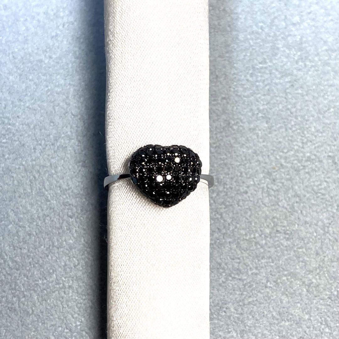 K18ホワイトゴールド ブラックダイヤモンド リング ( 0.60ct )
