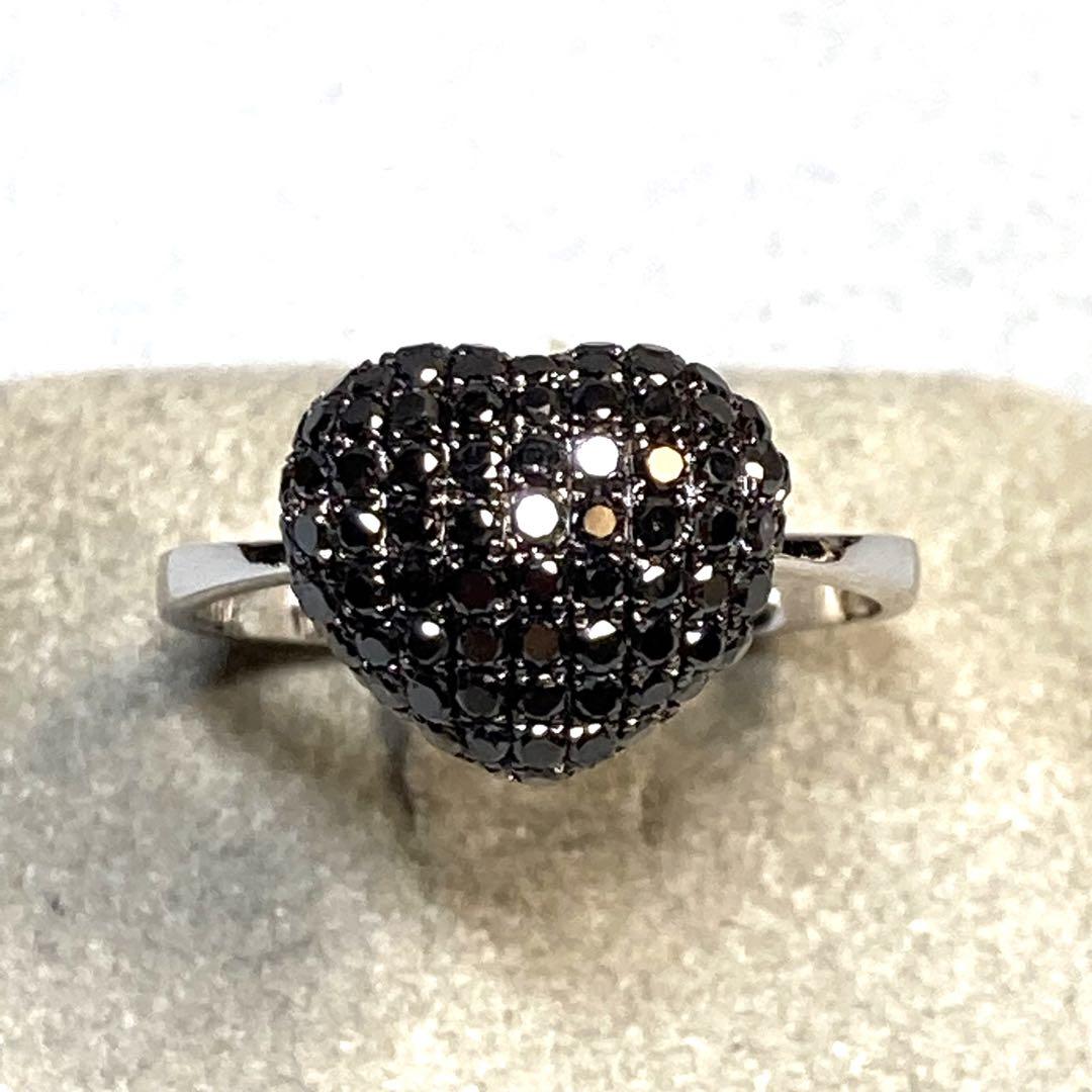 K18ホワイトゴールド ブラックダイヤモンド リング ( 0.60ct )