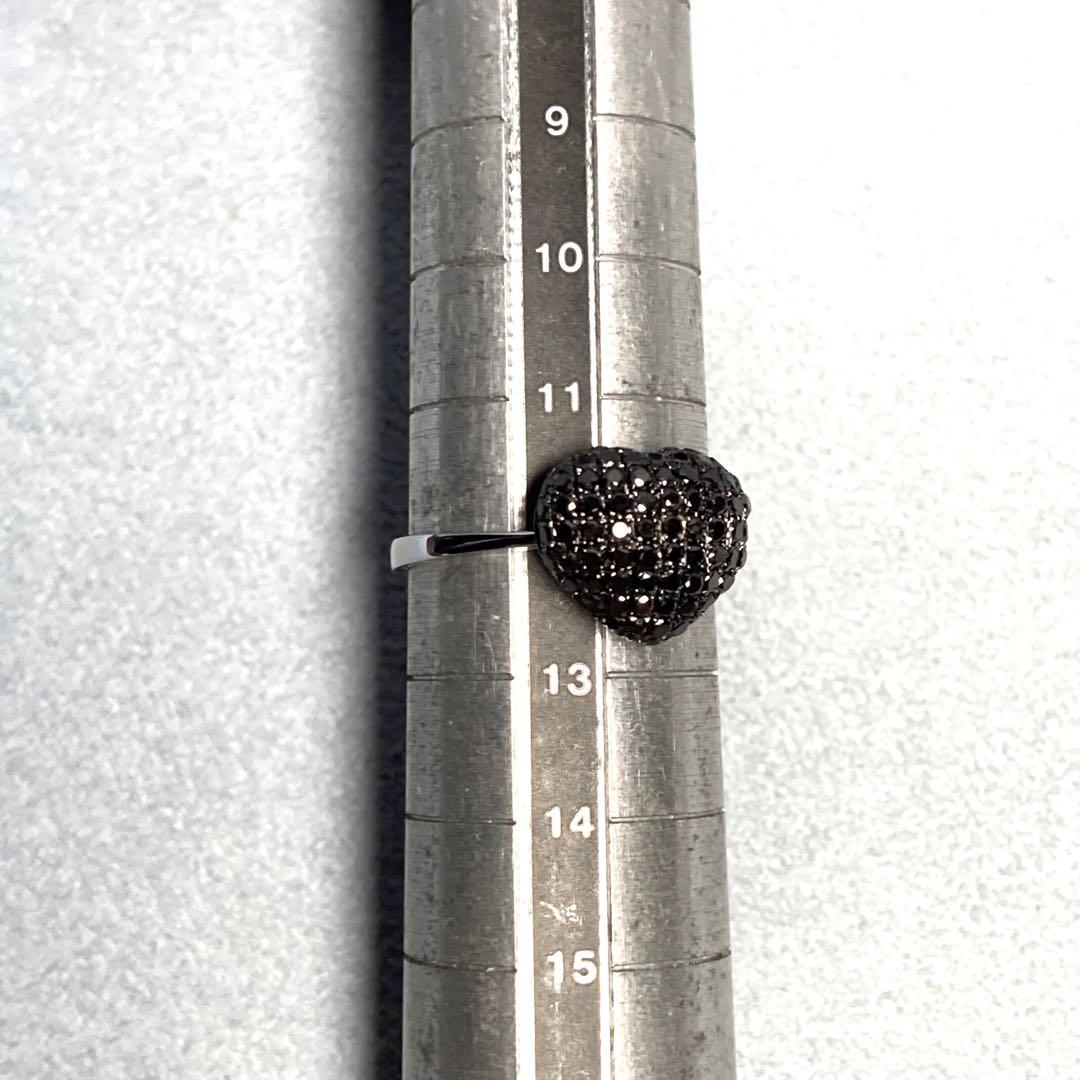 K18ホワイトゴールド ブラックダイヤモンド リング ( 0.60ct )