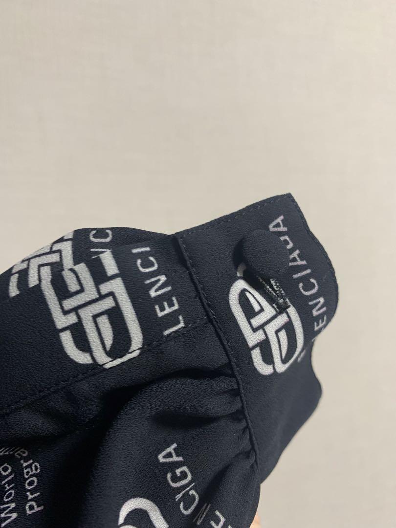 バレンシアガ Balenciaga 長袖黒 ロゴブラウス