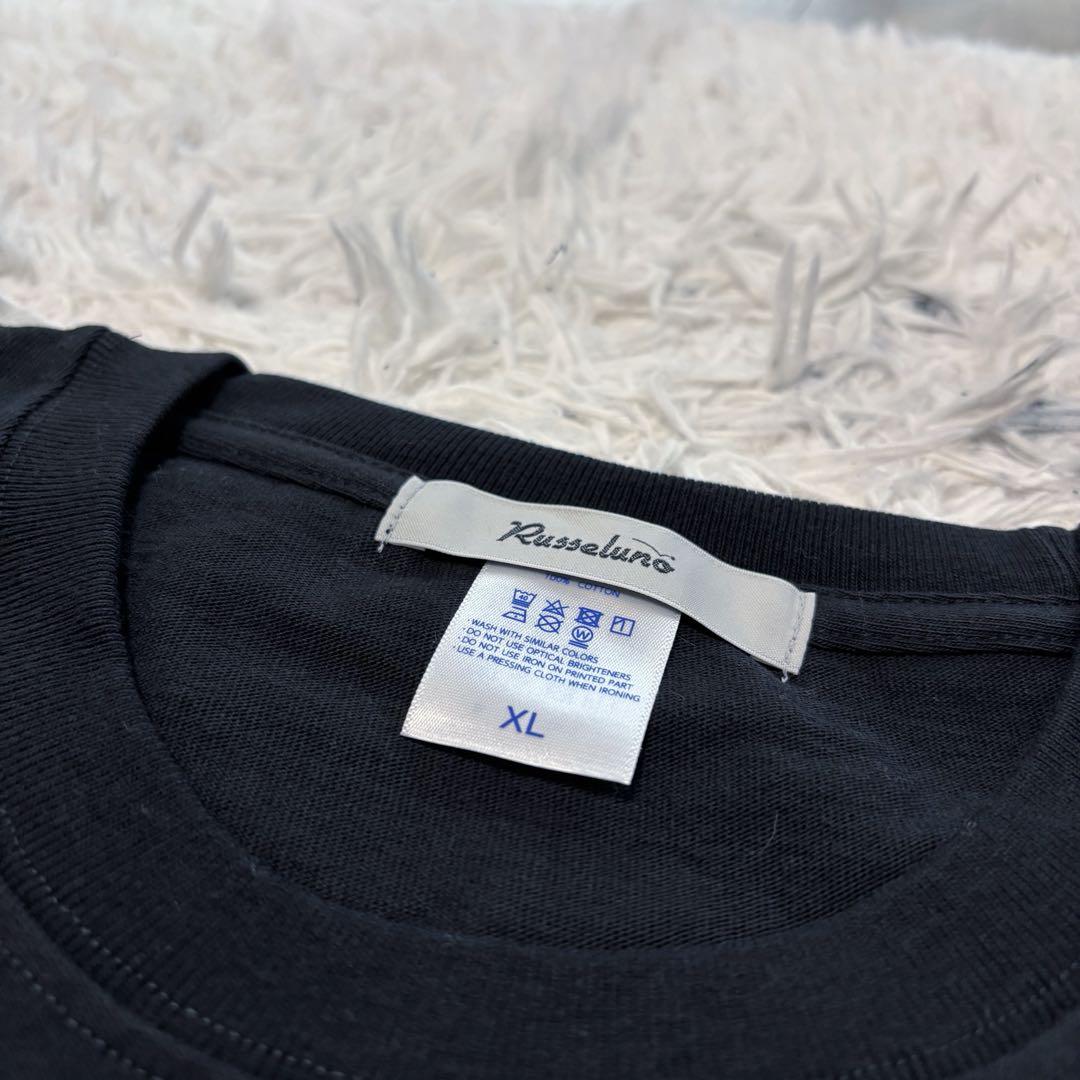ラッセルノ ゴルフ Tシャツ 半袖 ブラック ピンク チェストロゴ