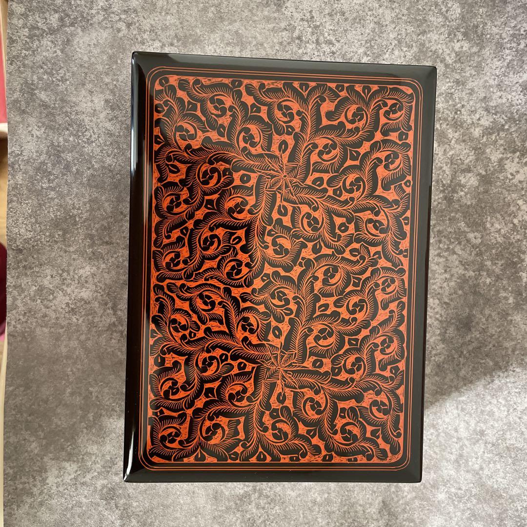 クラシック 漆塗り宝石箱 蒟醤（きんま）香川漆芸 約16×22×7㎝ 工芸品