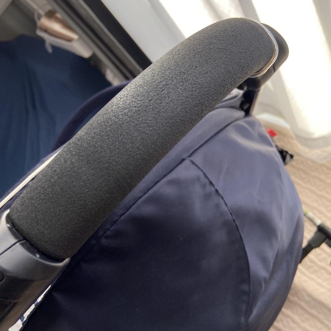 Combi ネイビーブルー ベビーカー ストライプキャノピー