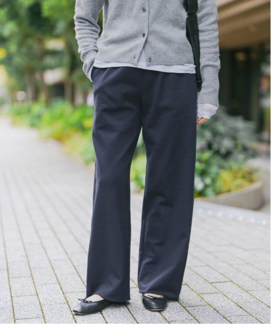 【美品】Spick and Span裏毛イージーストレートパンツ　38