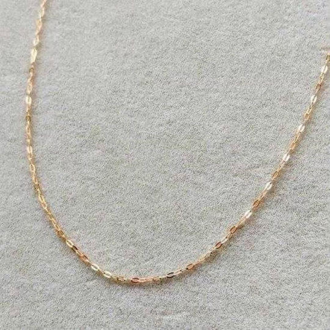 ネックレス K18 小豆チェーン 18金 刻印あり 40cm つけっぱなし