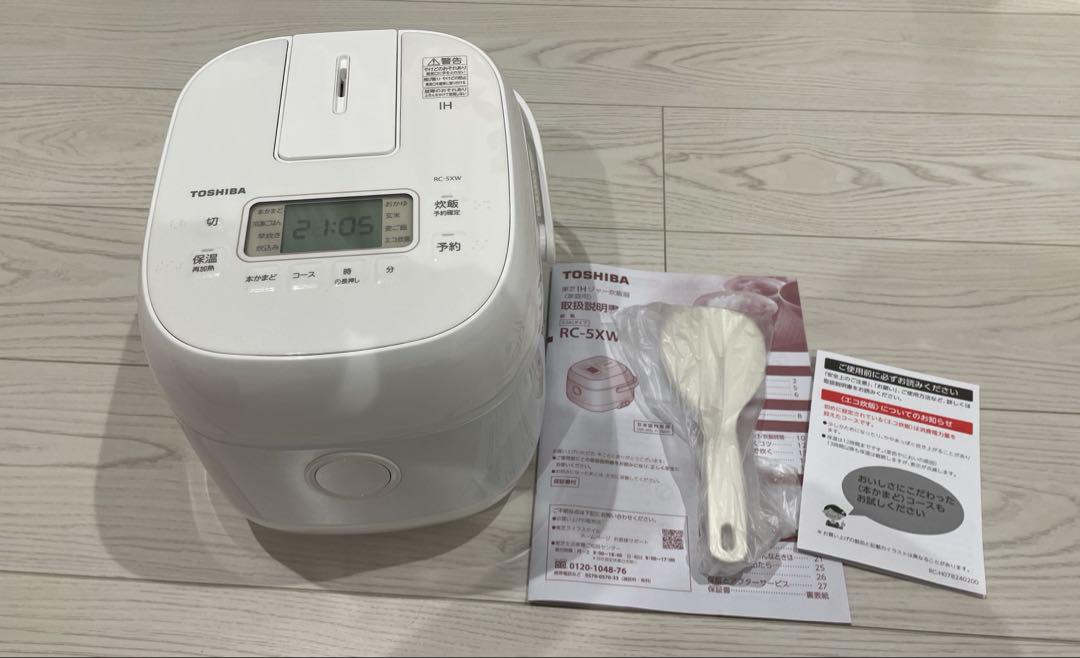 2025年製】TOSHIBA RC-5XN(ホワイト) 炊飯器 使用回数3回