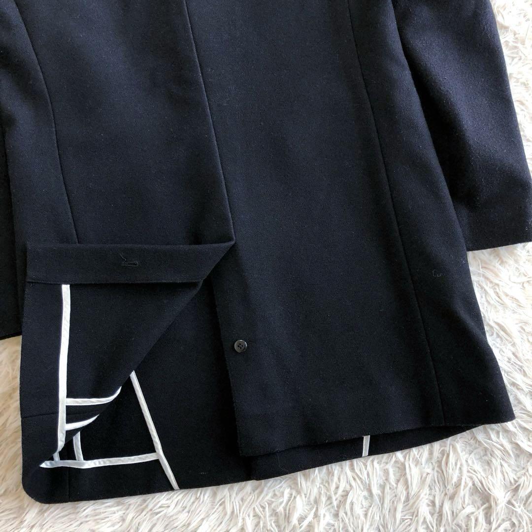 【最高級 EXCLUSIVE】ムッシュニコル　チェスターコート　紺　L 総柄