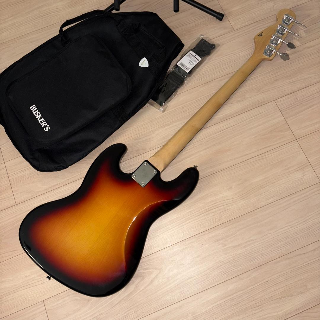 BUSKER'S エレキベース：BJB-3 ソフトケース＆スタンド付き