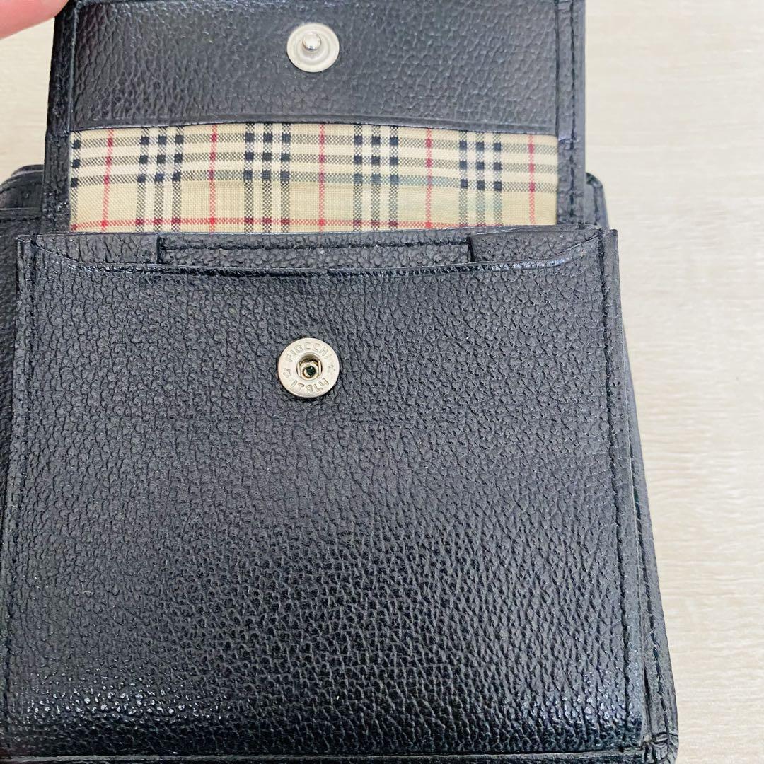 【美品✨】BURBERRY バーバリー 折り財布 ノバチェック ブラック レザー