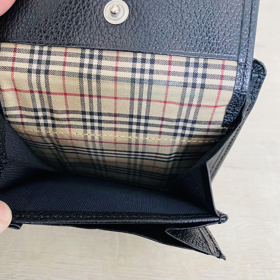【美品✨】BURBERRY バーバリー 折り財布 ノバチェック ブラック レザー