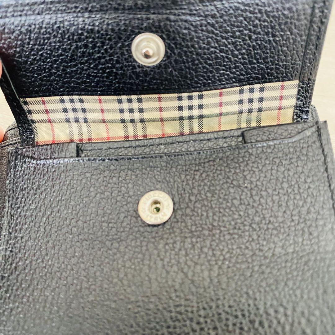 【美品✨】BURBERRY バーバリー 折り財布 ノバチェック ブラック レザー