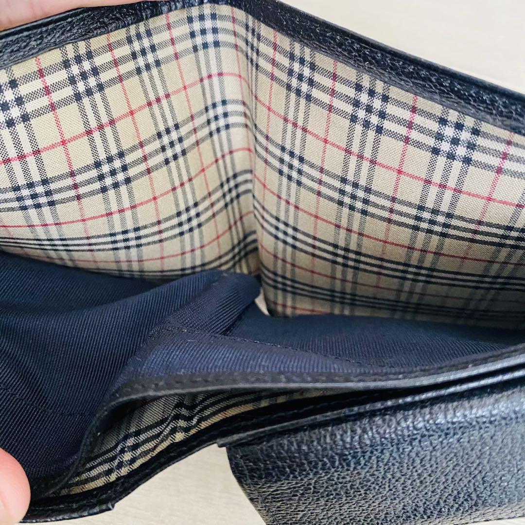 【美品✨】BURBERRY バーバリー 折り財布 ノバチェック ブラック レザー