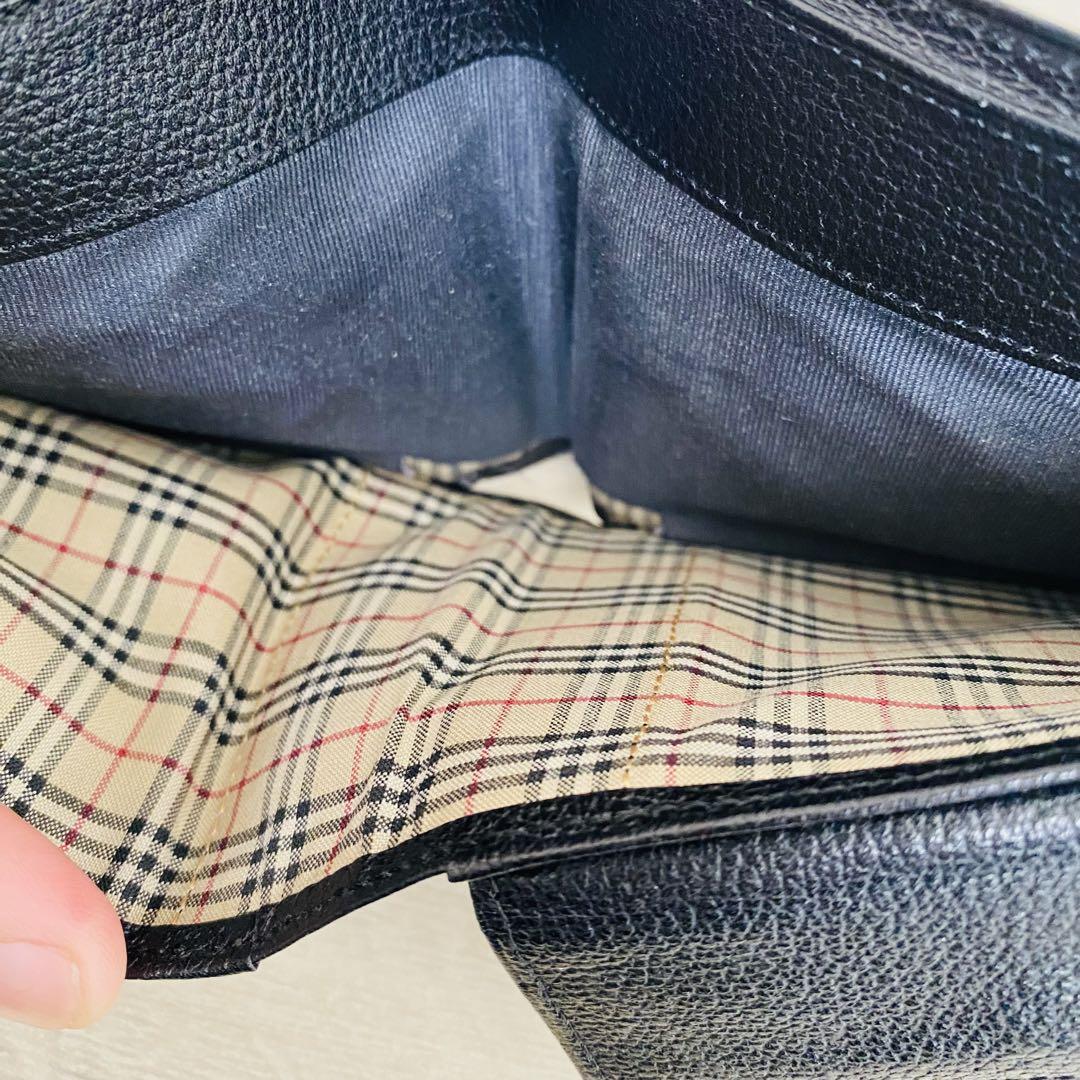 【美品✨】BURBERRY バーバリー 折り財布 ノバチェック ブラック レザー