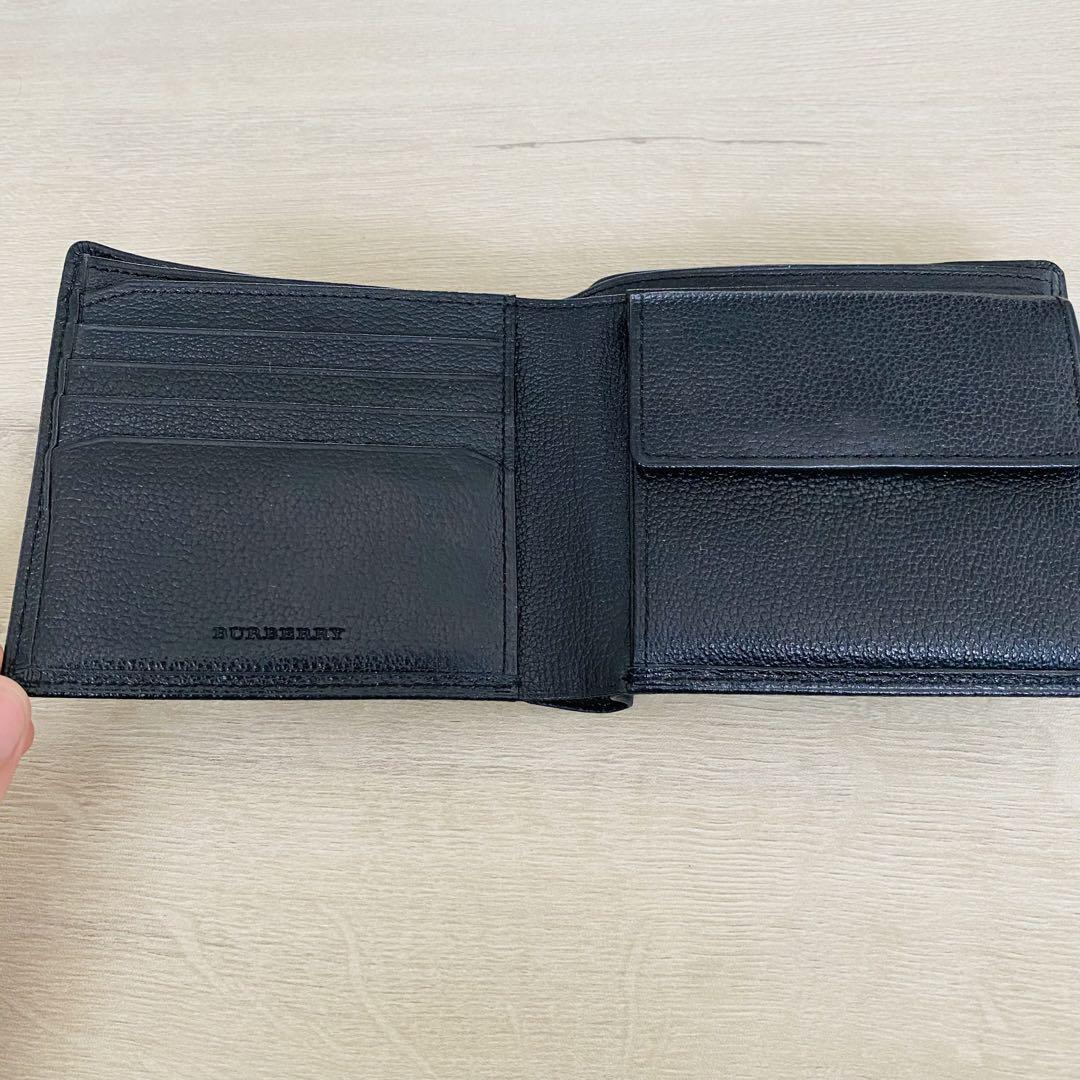 【美品✨】BURBERRY バーバリー 折り財布 ノバチェック ブラック レザー