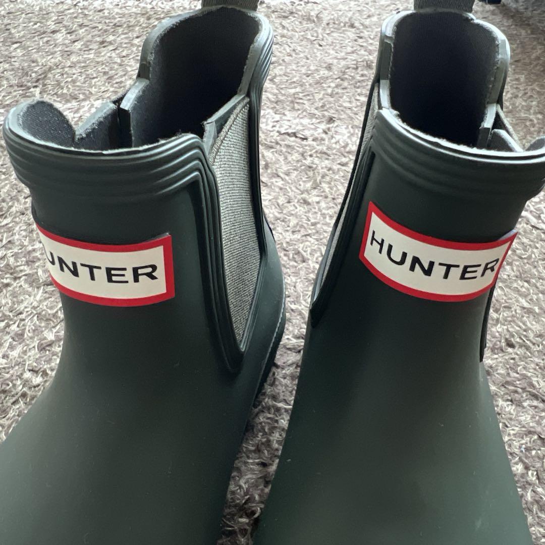 HUNTER グリーン ショートブーツ
