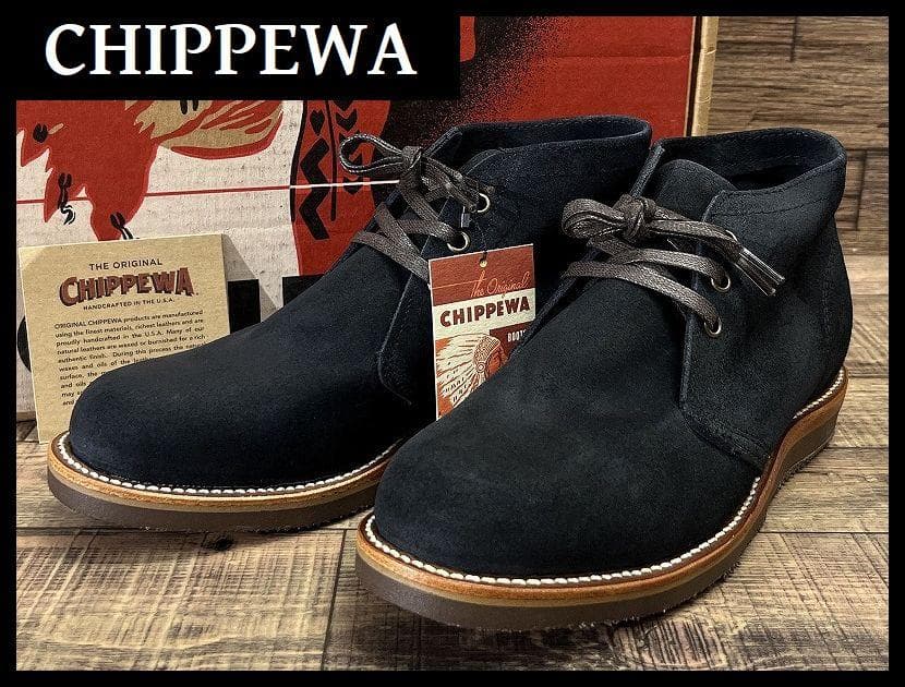 新品 デッド チペワ 50s復刻 スエード チャッカ ブーツ 紺 26.5 ③