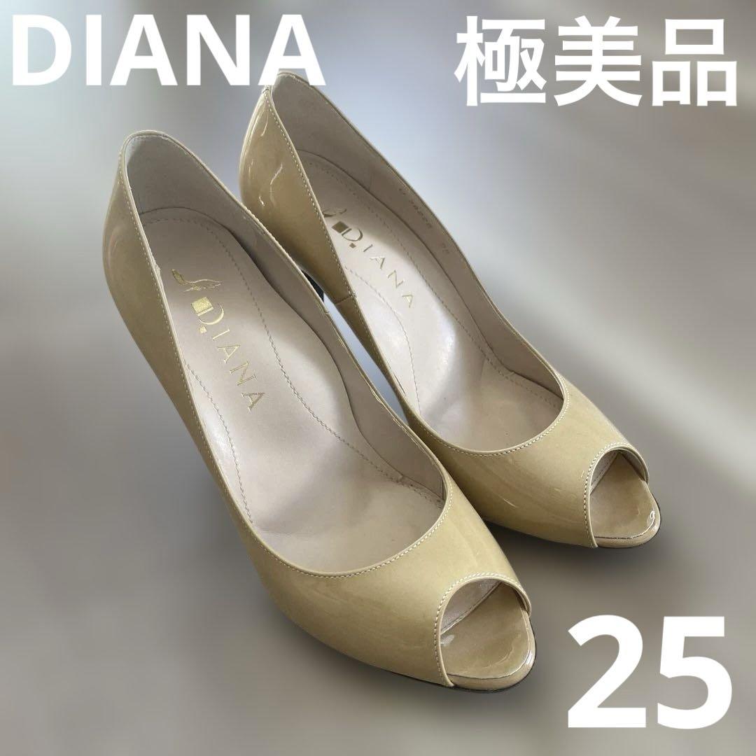 ファッション通販 オープントゥ ベージュ DIANNA エナメル メルカリ - ハイヒール 靴