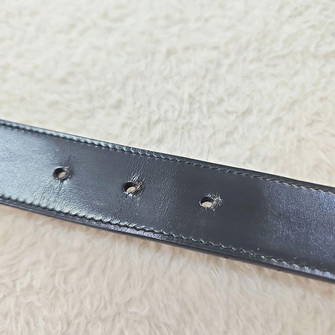 ✨ゆうゆう✨グッチ　GUCCI　メンズ　レザーベルト　Gロゴバックル　黒