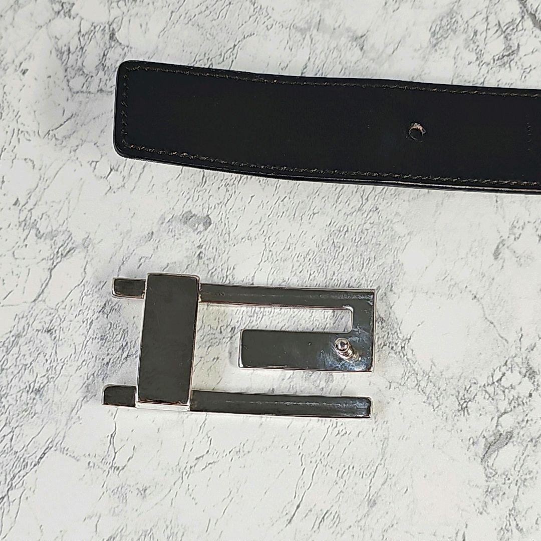 ✨ゆうゆう✨グッチ　GUCCI　メンズ　レザーベルト　Gロゴバックル　黒