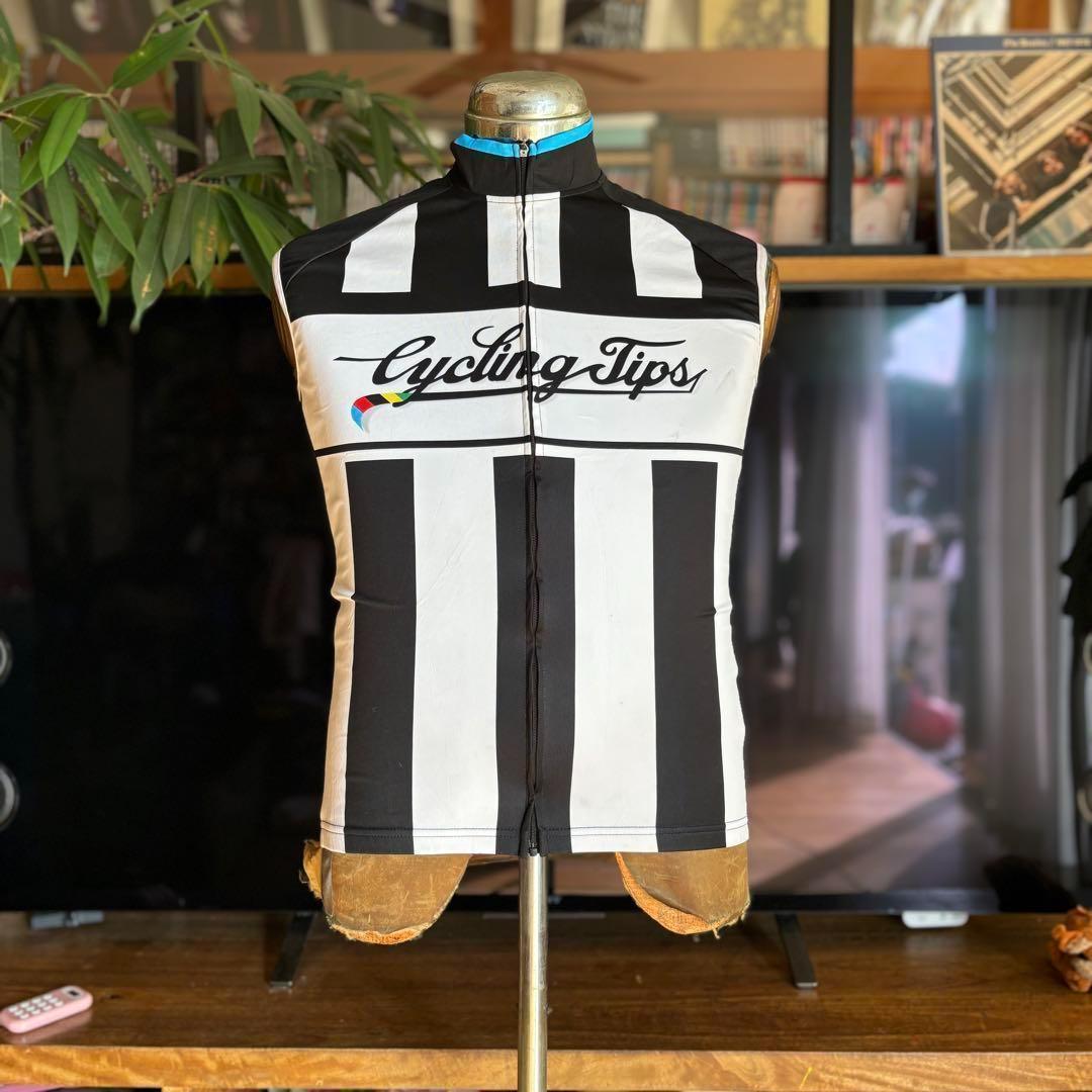 イタリア製　Cycling Tips ストライプ ノースリーブジャージ Sサイズ