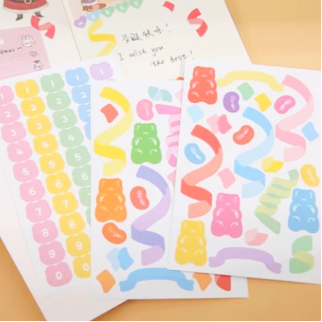 得価大特価 *107*再入荷♡全16枚入り♡ コンフェッティ✩リボンシール 数字入り wtEO4-m32848103324 くま 豊富な