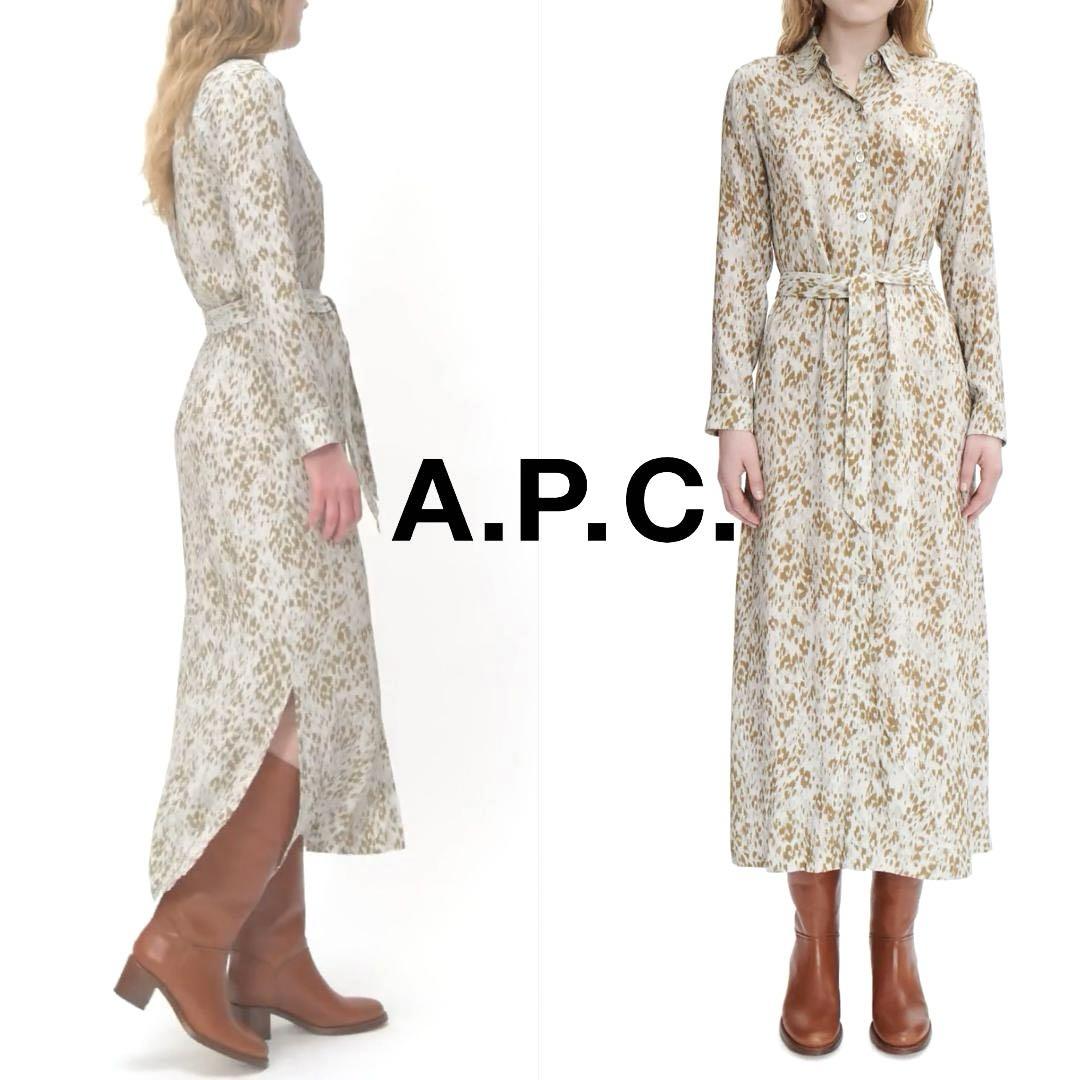 A.P.C. (新品) ワンピース マキシ丈 スリット レオパード アーペーセー