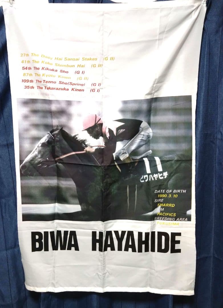 競馬 BIWA HAYAHIDE ビワハヤヒデ のタペストリー 特別デザイン目立った傷や汚れなし